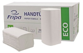 Papieren handdoekjes Eco 2-Laags, Wit, V-vouw (4012104)