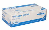 CMT Latex handschoenen niet steriel poedervrij Ds.100 st.