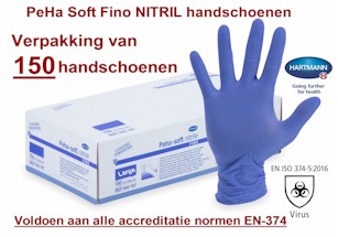 PeHa Soft Fino Nitril handschoenen Ds.150st. Large 